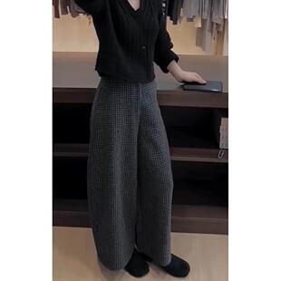 休闲裤女厚204年新款冬季爆时款奶奶裤子显瘦加绒加尚WSH宽松2阔