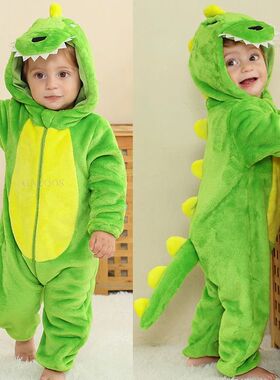 Halloween Dinosaur Winter Baby Romper Kigurumi Costume Flann