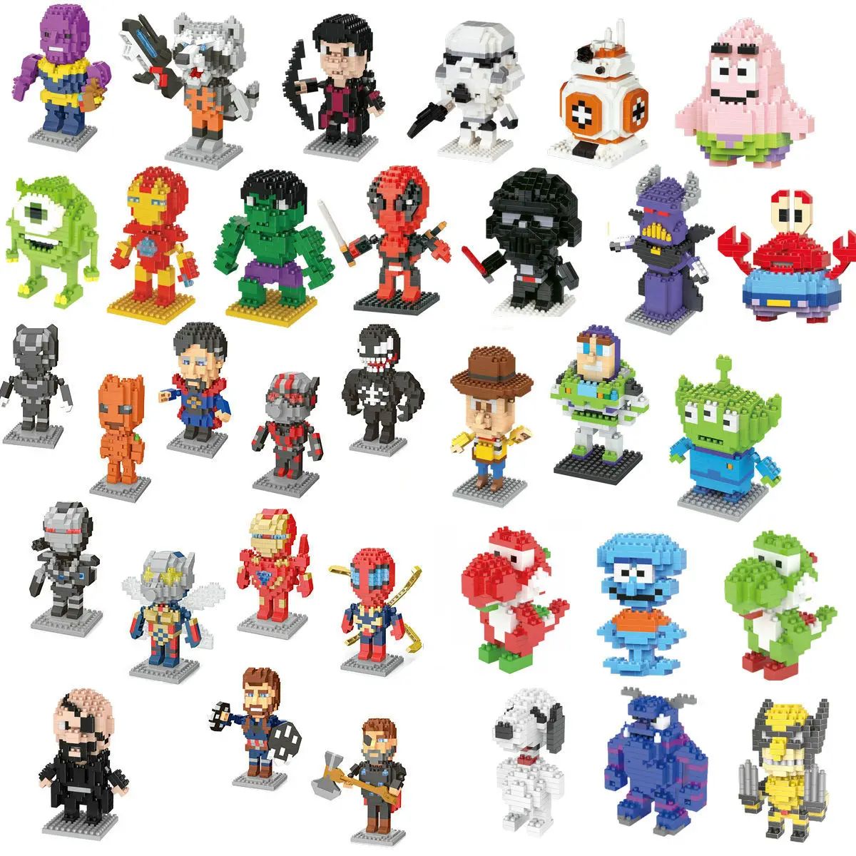 Hero Cartoon Micro Particle Building Blocks Children Assembl