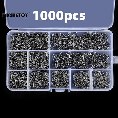 100-1000pcs Fish Hooks with barbed fishhook For Bait With Pl