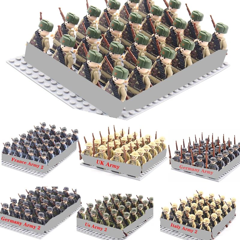 24 Pcs/Lot WW2 Military Figures Building Blocks Nation Army