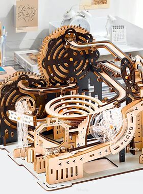 3D Wooden Puzzle Marble Run Set DIY Assemble Mechanical Mode