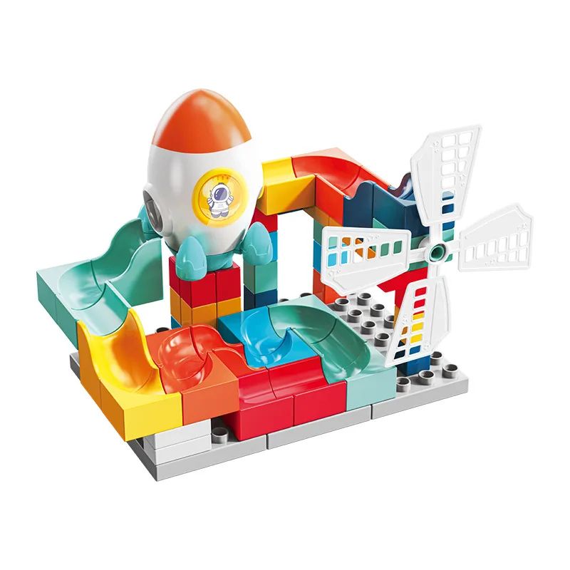 71PCS Special Space Rocket Tunnel Marble Race Run Building B