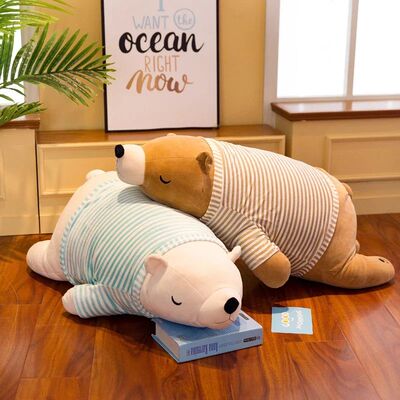 Cute Soft Dressed Polar Bear Pillow Stuffed Plush Toys Decor