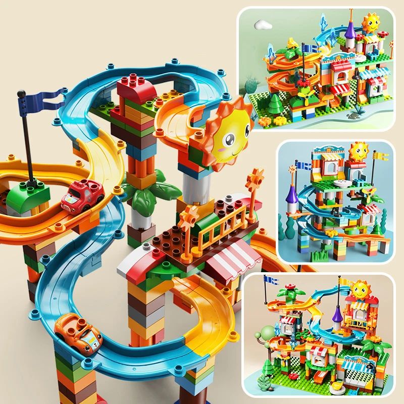 Kids Toys Marble Race Run Big Size City Building Blocks Funn