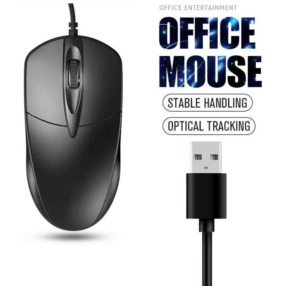 USB Optical Wired Mouse Laptop Home Office Mouse Anti Slip R