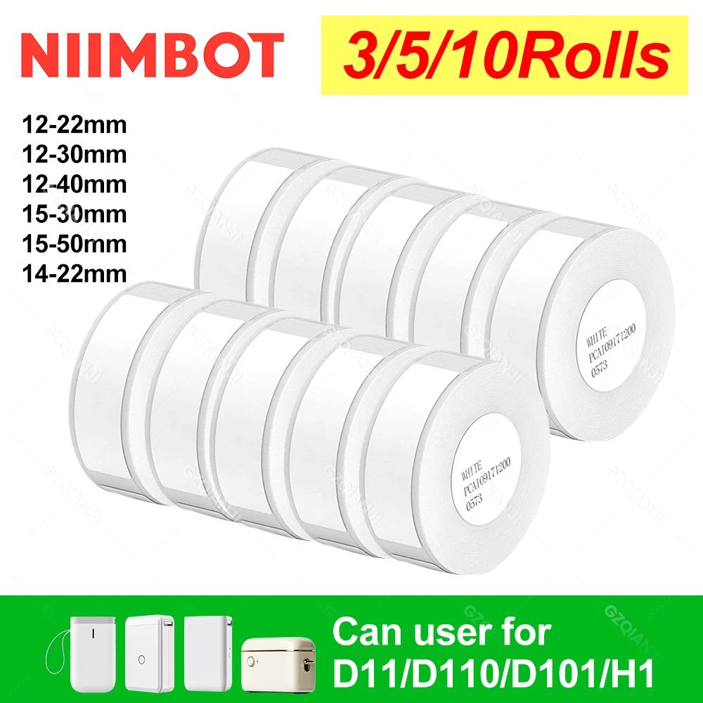 Niimbot D11 D101 D110 Offical Label Sticker Paper Rolls Vari