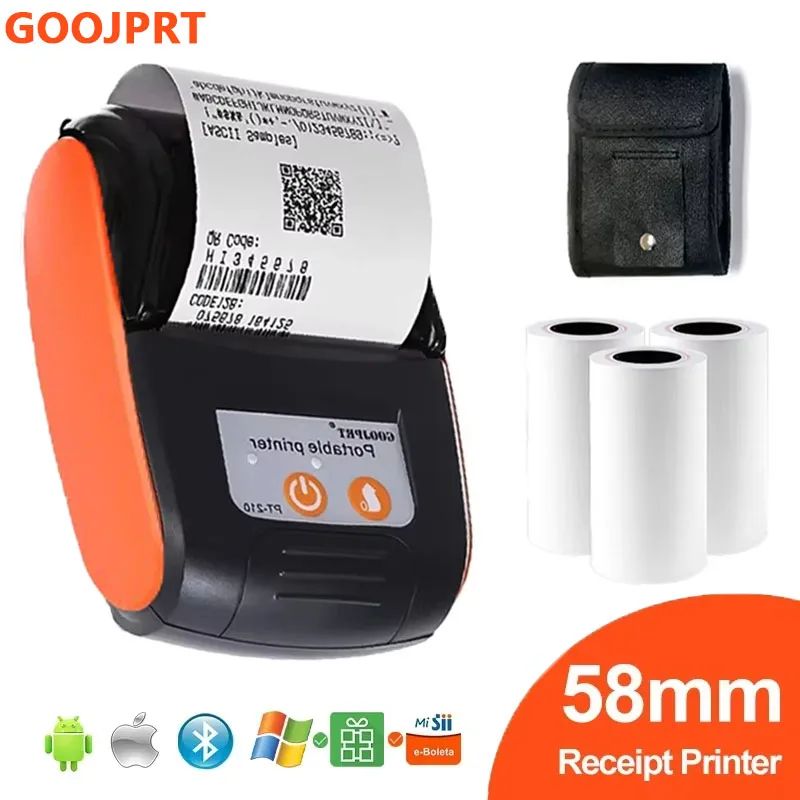 GOOJPRT PT-210 58mm Mini Portable Printer Mobile Wireless Bl