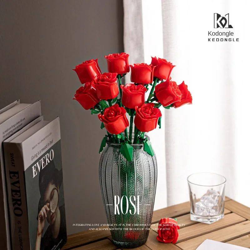 Valentine's Day Rose Building Blocks immortal bouquet puzzle
