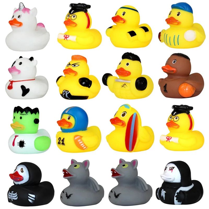1pcs Creative Sports Duck toy Baby Bath Toys Rubber Ducks fo