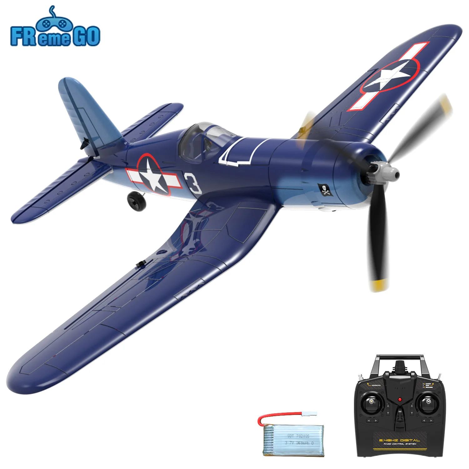 New F4U Corsair RC Plane 2.4Ghz 4CH 400mm Wingspan One-Key A
