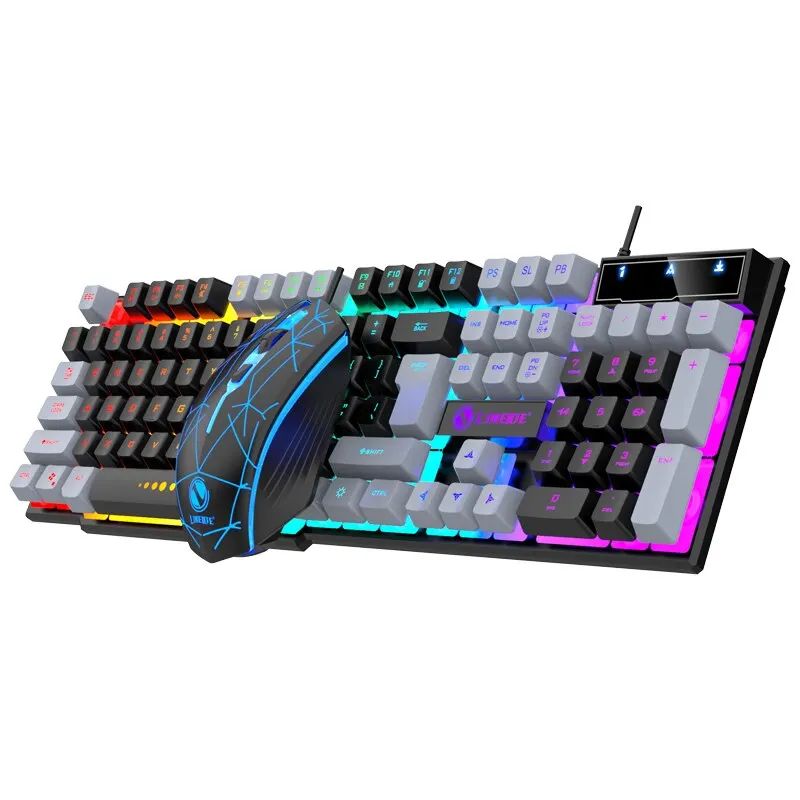 Wired Keyboard And Mouse Set Usb Luminous Mechanical Keyboar