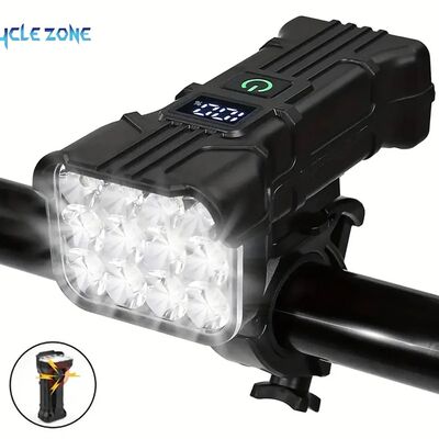 12 LED Bicycle Front Light Rechargeable Bike Light with Horn