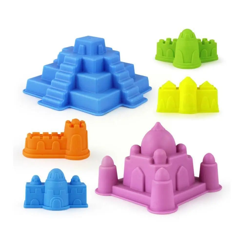 6 Pcs/set Creative Castle Sand Clay Mold Building Pyramid Ga