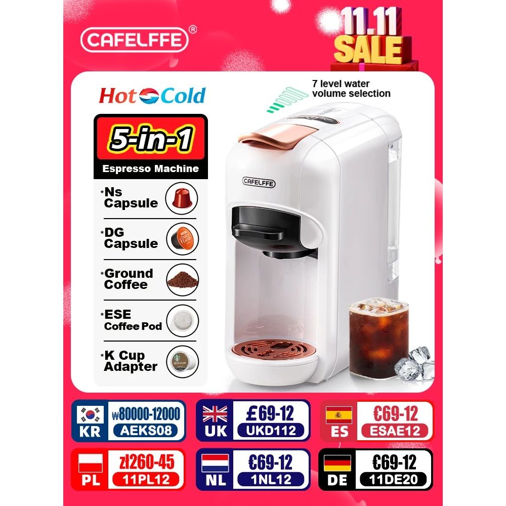 Cafelffe 5 in 1 Capsule Coffee Machine Fit Dolce gusto Nespr