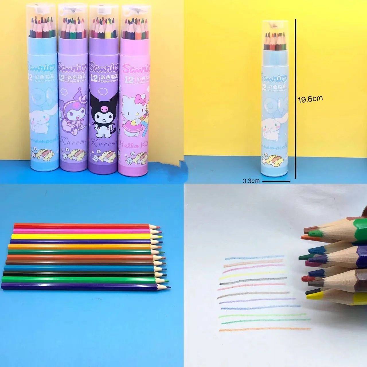 12pcs Sanrio Color Drawing Pen  Kitty Cartoon Kuromi 12 Colo