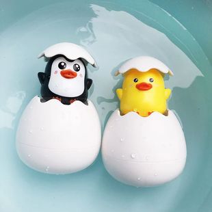Baby Bathing Toy Kids Cute Duck Penguin Egg Water Spray Spri