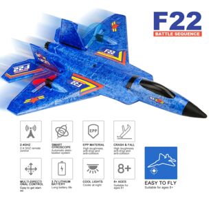 F22 Raptor RC Plane 2.4G 2CH Remote Control Flying Glider Wi