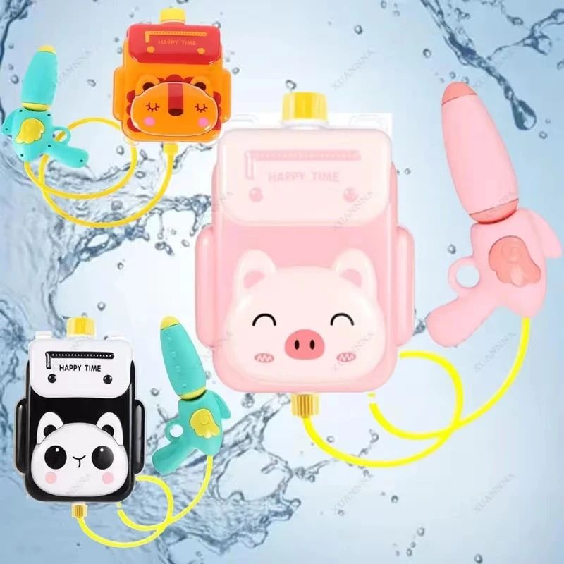 Summer Cartoon Backpack Water Gun Children Toy for Kids Anim