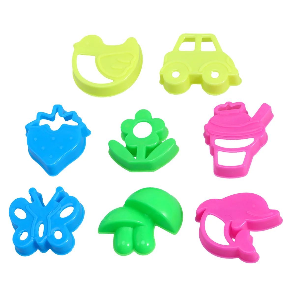 8Pcs Play Sand Molds Set Plastic Beach Toys Tray Craft Kit K