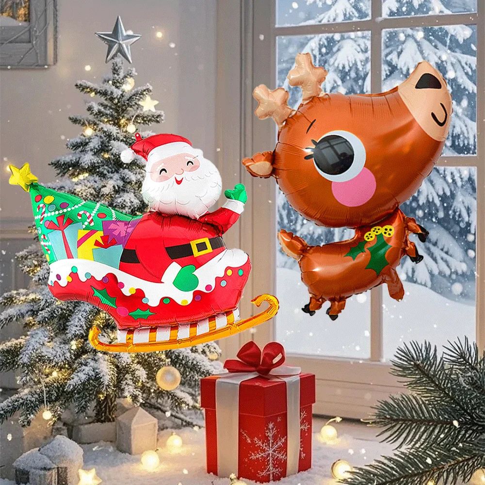 2pcs Merry Christmas Party Decorations Reindeer Santa Claus