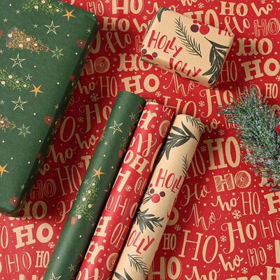 Christmas Gift Wrapping Paper Roll Merry Christmas Decoratio