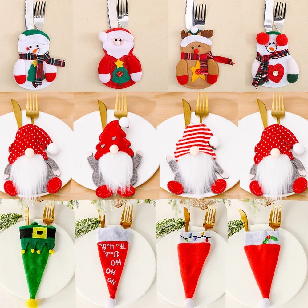 Christmas Cutlery Holders Christmas Knife Fork Tableware Bag