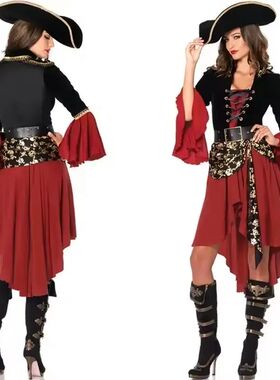 Purim Female Caribbean Pirates Captain Costume Halloween Cos