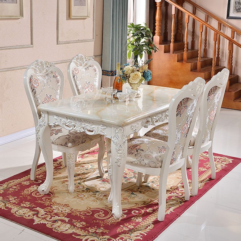 European dinette combination 6 people Marble French solid wood rectangle Table Small apartment West tablein the Residential furniture , Tables , Dining table  category - from Buy2taobao.com to provide professional Taobao agent buy service