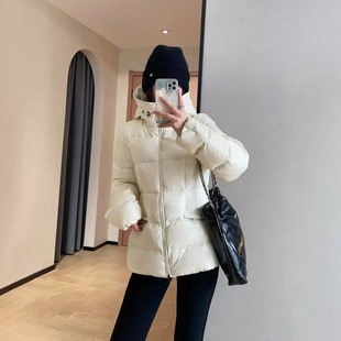蒙家柜上1W5蓬松温暖90白鸭绒收腰显瘦连帽羽绒服外套女冬603769