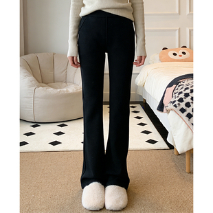 春不晚◆显腿长~加绒加厚小黑裤高腰显瘦马体裤微喇裤女秋冬新款
