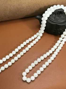 一级白新疆108颗手串佛珠项链