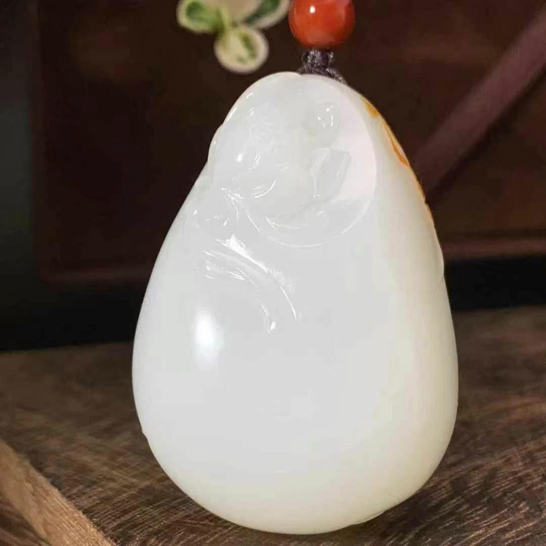 保真正品新疆和田玉籽料平安无事牌挂件吊坠莲花如意事事如意