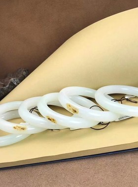 保真正品新疆和田玉籽料手镯手饰玉镯手把件宋志山作品55～56圈口