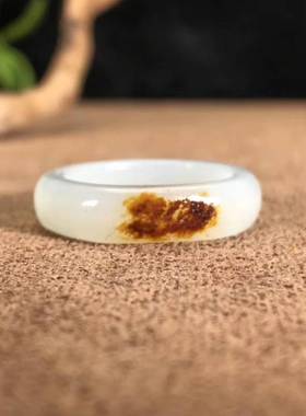 新疆扳指洒金皮玉质和田籽料