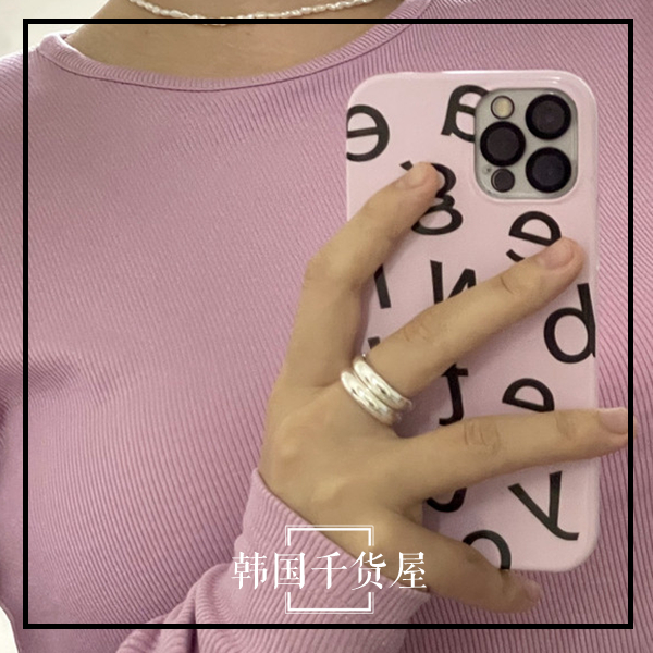 简约粉色字母手机壳百搭菲林