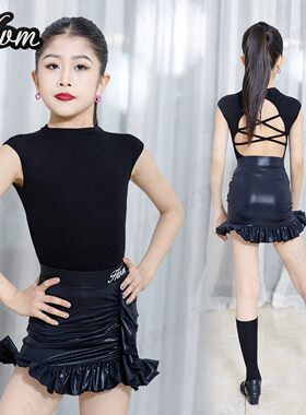 夏季女童拉丁舞专业练功服套装