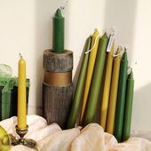 Timepharmacy手作无味枝形长杆蜡烛 大豆蜡无烟无味浪漫西餐蜡烛