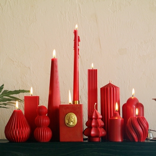 《黄金时代》高级法式家居摆件香薰蜡烛红色套装进口香氛植物豆蜡