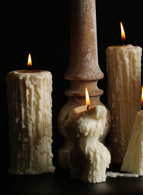 植物蜡大号艺术滴泪蜡烛人体低温滴蜡白色无味家用香薰摆件道具