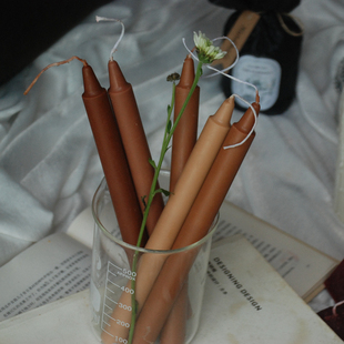 Time pharmacy手作大地棕色ins蜡烛无烟无味西餐婚礼拍摄道具摆件