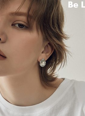 Be late 椭圆包裹珍珠耳钉女精致耳饰ins简约高级感百搭气质耳环