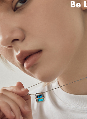 Be late 简约时髦湖蓝色锆石项链休闲百搭锁骨链