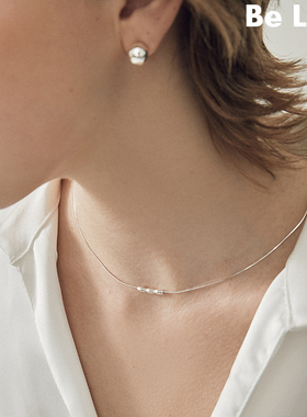 Be late 小众简约百搭米粒串项链轻奢高级感锁骨链2022年新款女