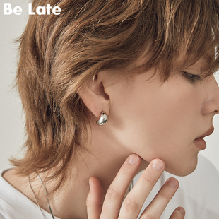 Be late 简约现代豆豆高级感小月亮耳环时髦精致ins风耳饰女
