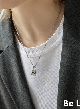 Be late  满钻锁扣项链冷淡风时髦高级感锁骨链小众ins风