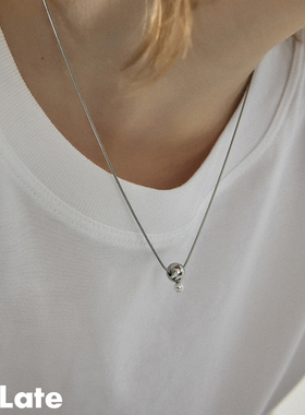 Be late 一颗珍珠光面圆珠素链锁骨链  ins简约风个性高级感项链
