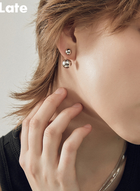 Be late 时髦简约耳环女高级感冷淡ins风新款球形两戴耳钉