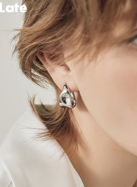 Be late 不规则几何小众设计感耳环 简约百搭时髦耳圈耳饰