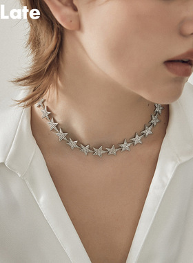 Be late  锆石闪耀轻奢高级锁骨链 星星链接设计感小众项链女